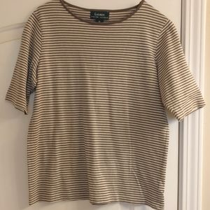 Final💲Lauren Ralph Lauren Olive & Tan striped shirt, m